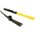 1-Piece 15-Inch Mattock Hoe Set with Yellow Fiberglass Handle - Durable Garden Tool for Soil Loosening and Cultivation