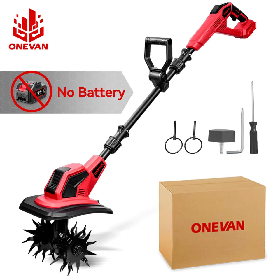 ONEVAN 4000W Electric Tiller Cultivator Portable Grass Trimmer Handheld Cordless Garden Soil Turning Tool For Makita Battery Pin