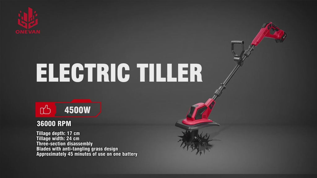 ONEVAN 4000W Electric Tiller Cultivator Portable Grass Trimmer Handheld Cordless Garden Soil Turning Tool For Makita Battery Pin